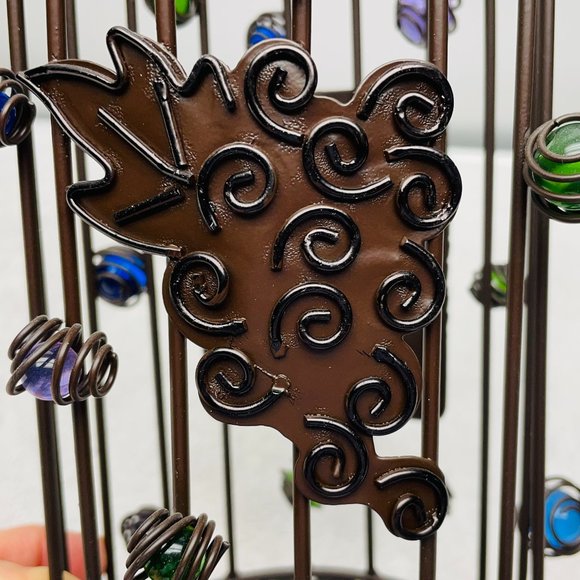 NWT Wine Bottle Cork Cage, Epic Brand, Metal, Glass Beads, 14" T x 4 1/4" D - Picture 4 of 15